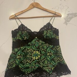 Banana Republic Babydoll Tank Top Womens OP Halter Floral Hawaiian Boho Y2K 90s